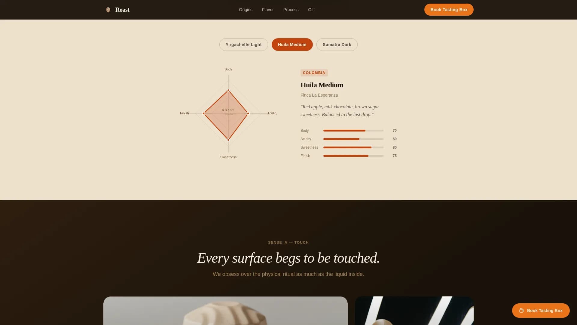 Coffee Roaster & Specialty Coffee Booking Website Template
