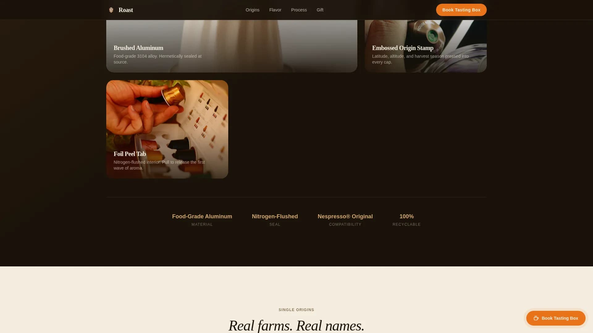 Coffee Roaster & Specialty Coffee Booking Website Template