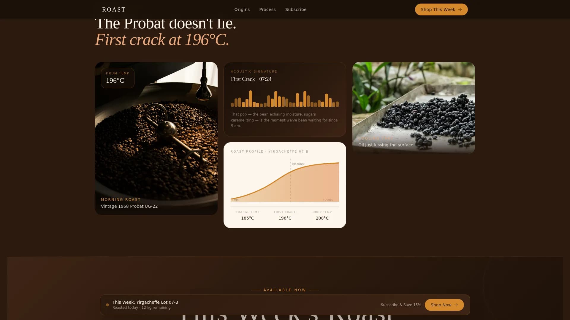 Roast — Specialty Coffee Roaster Landing Page Template