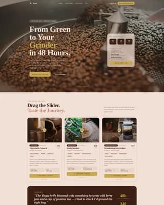 Roast - Fresh Single-Origin Coffee Subscription Landing Page Template