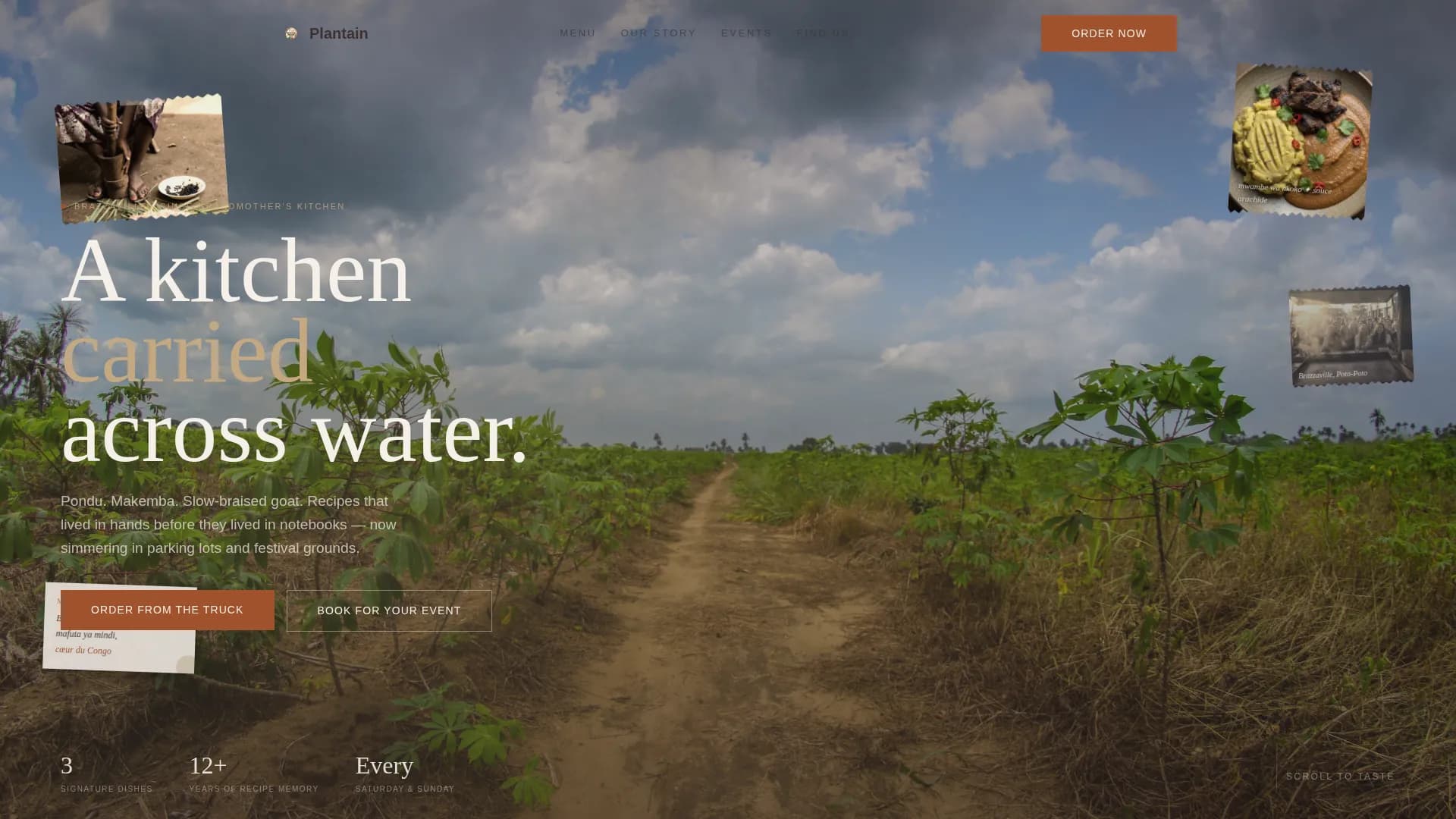 Plantain — Authentic Congolese Catering Landing Page Template