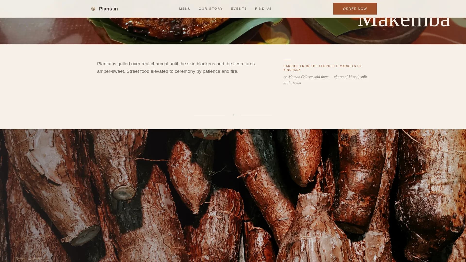 Plantain — Authentic Congolese Catering Landing Page Template