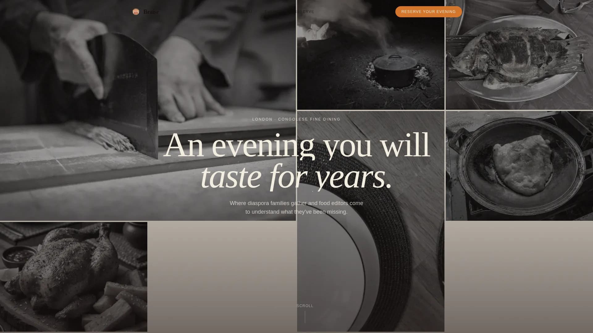 Braise — Upscale Congolese Dining Landing Page Template
