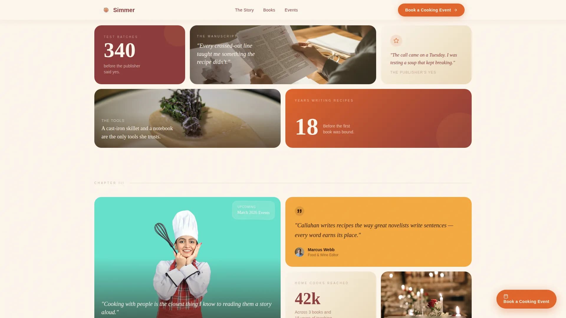 Chef & Culinary Personality Booking Website Template