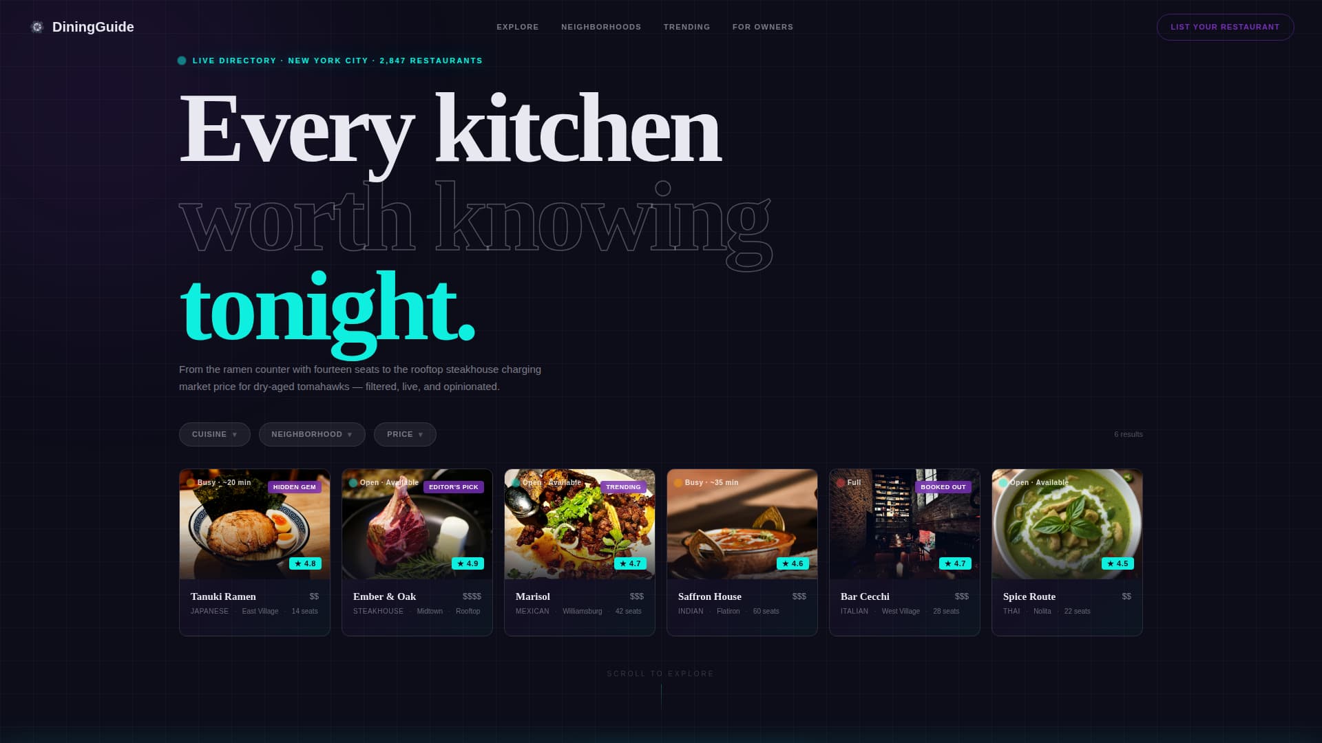 Restaurant Digital Presence Directory Website Template