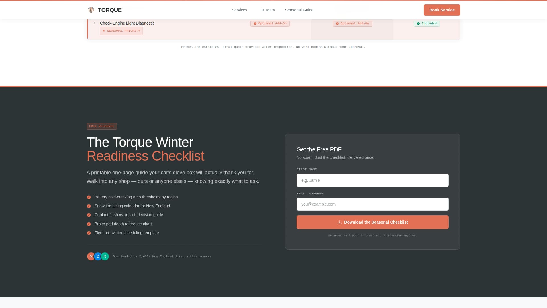Auto Mechanic Marketing Booking Website Template