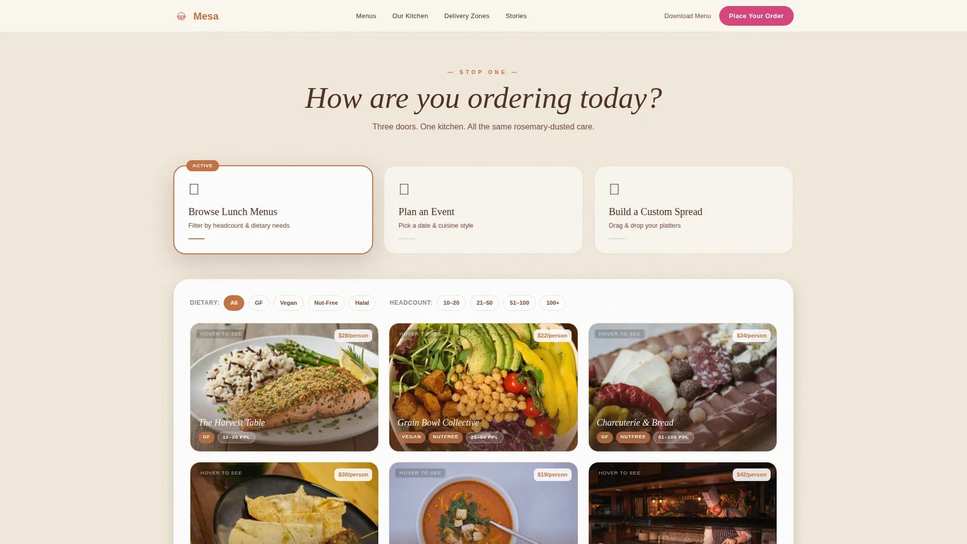 Catering & Event Food Reviews Website Template
