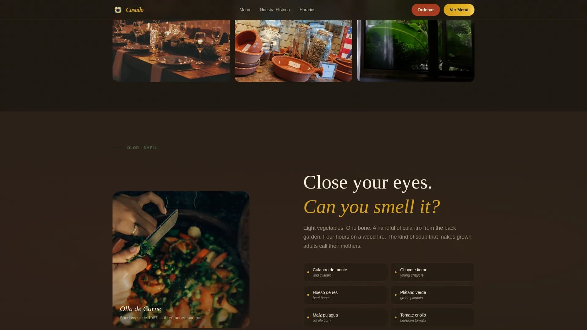 Casado — Costa Rican Restaurant Landing Page Template
