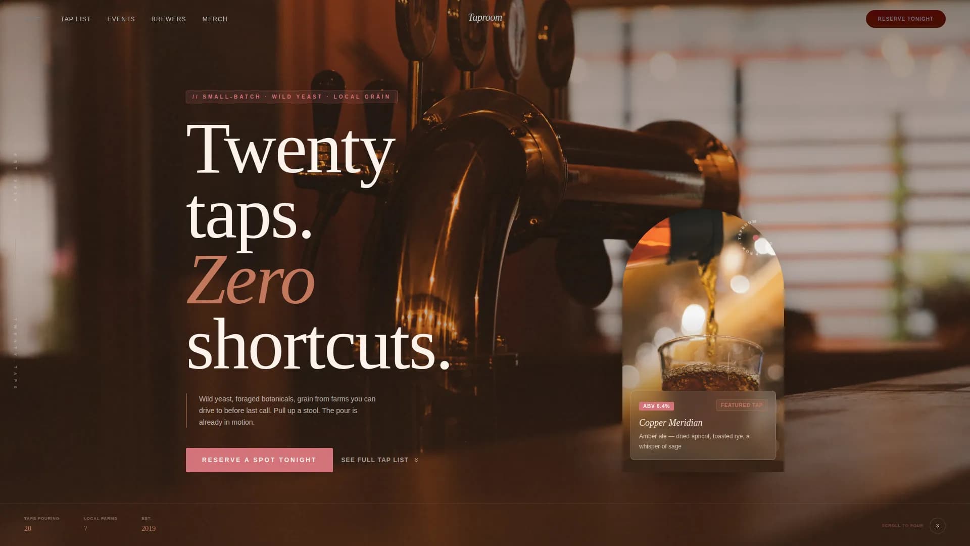 Craft Beer Pub & Taproom Experience Website Template