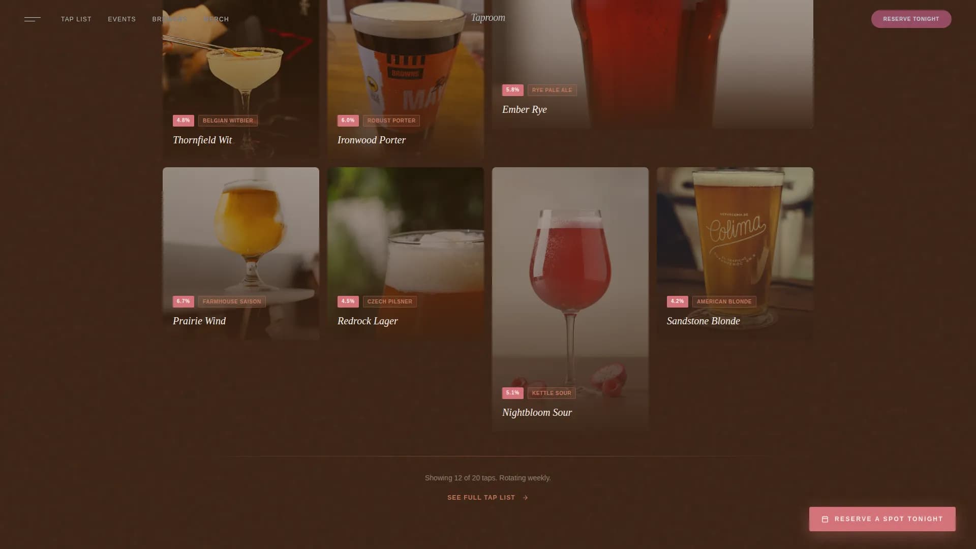 Craft Beer Pub & Taproom Experience Website Template