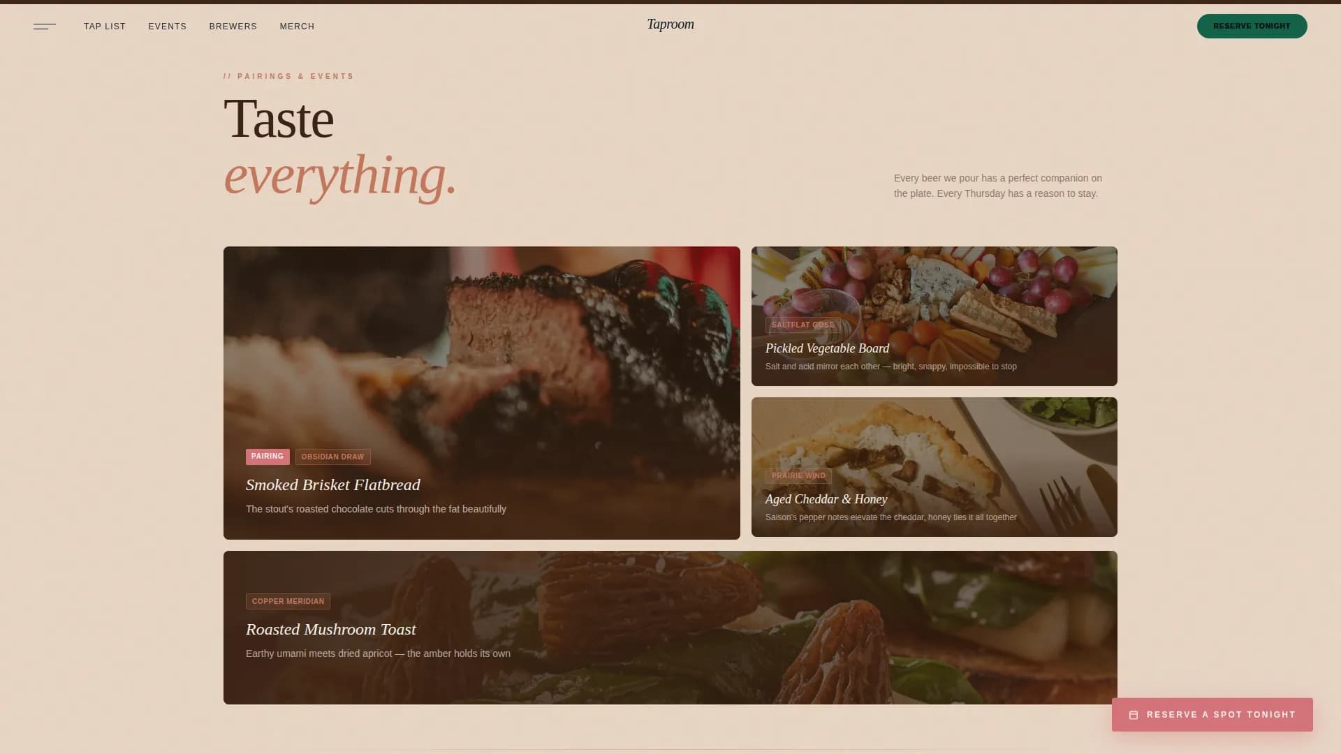 Craft Beer Pub & Taproom Experience Website Template