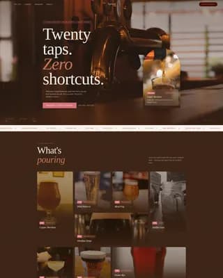Craft Beer Pub & Taproom Experience Website Template