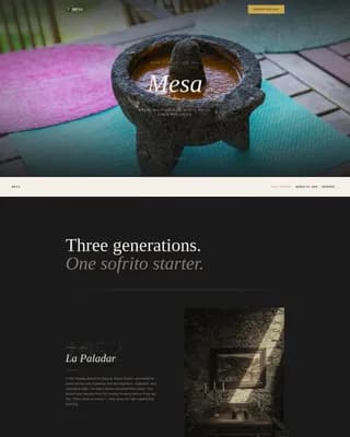 Mesa — Premium Cuban Dining Landing Page Template
