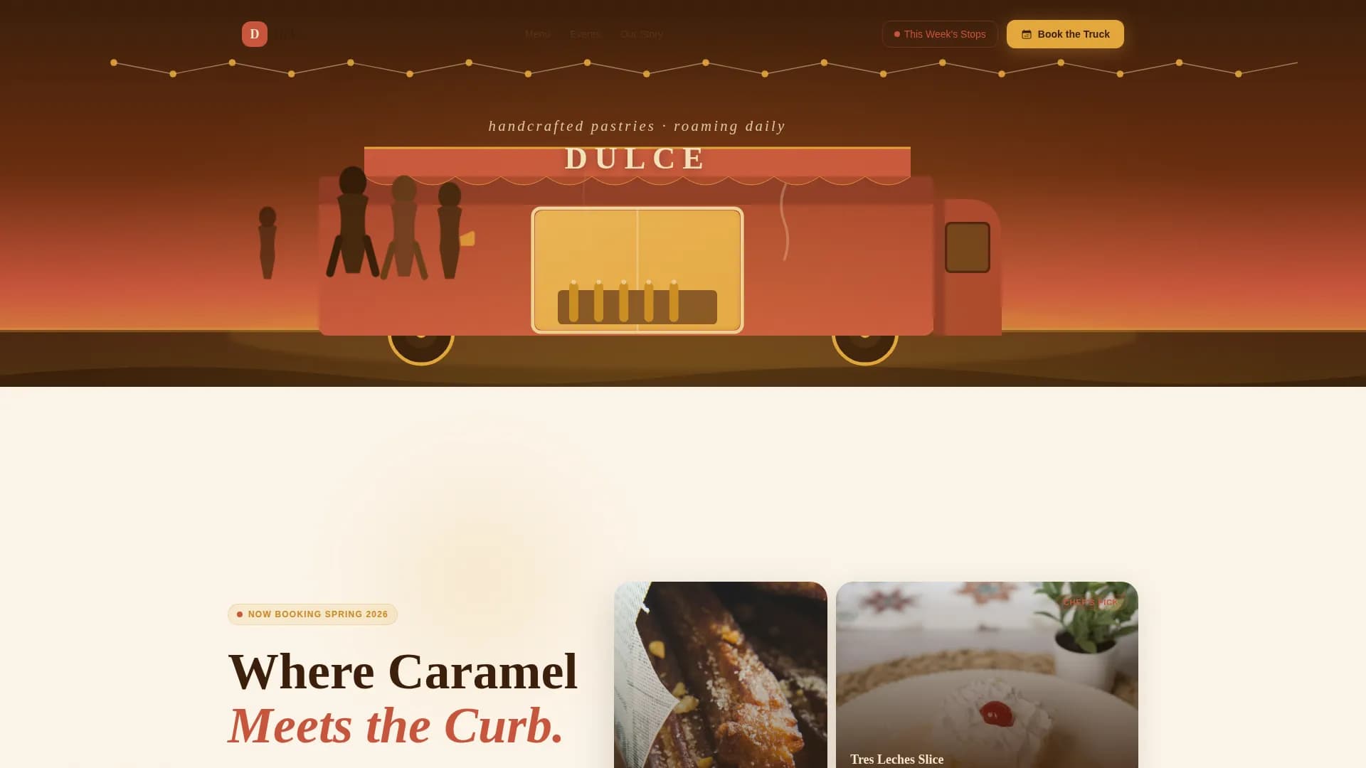 Food Truck & Mobile Kitchen Booking Website Template