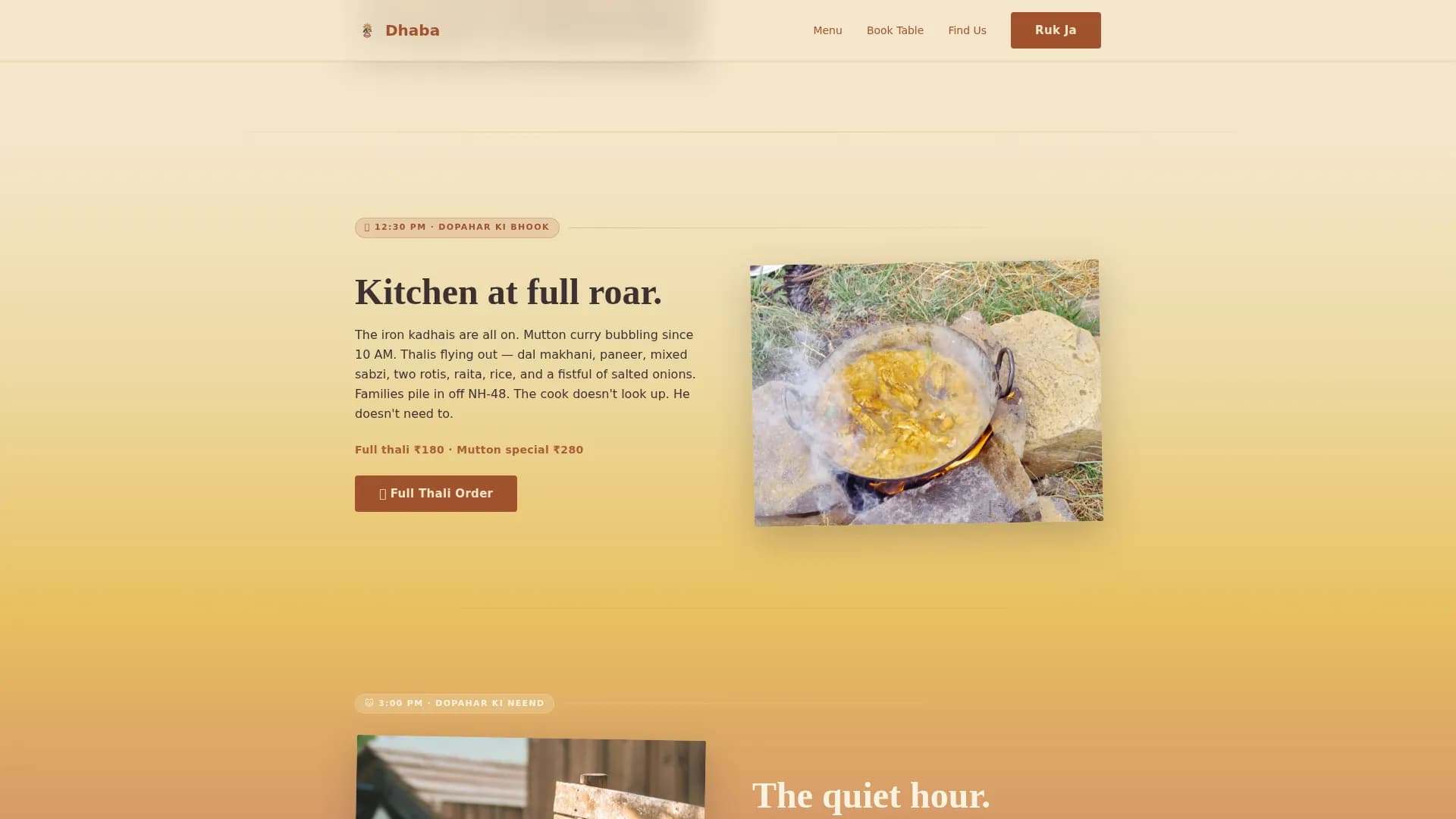 Indian Street Food & Regional Cuisine Professional Website Template