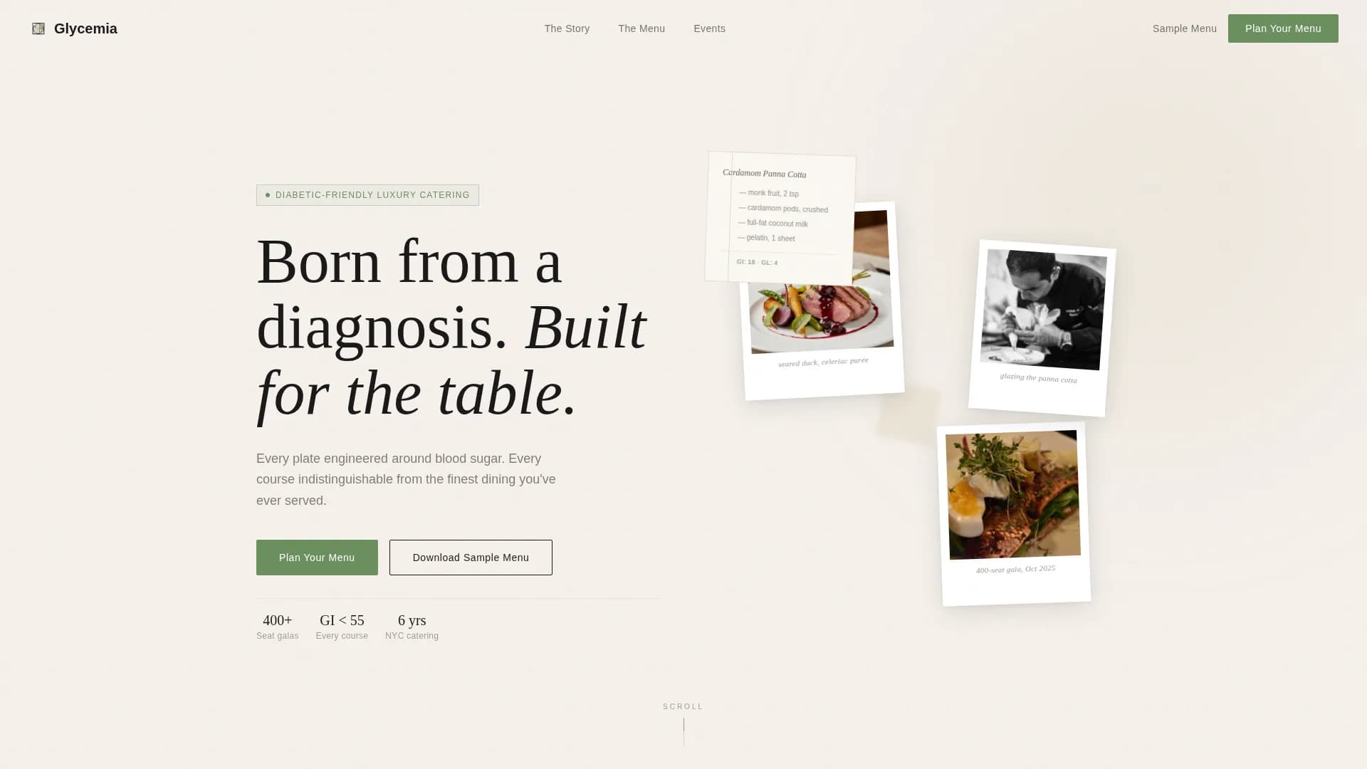 Glycemia — Premium Diabetic Catering Landing Page Template