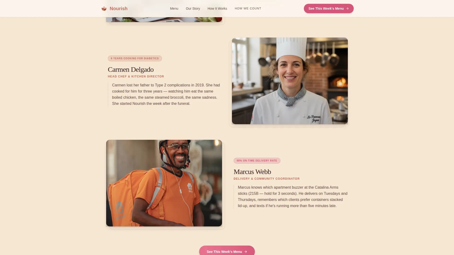 Nourish — Specialized Meal Delivery Landing Page Template