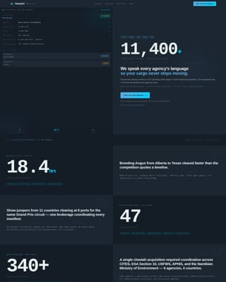 Transit - Precision Animallogistics Landing Page Template
