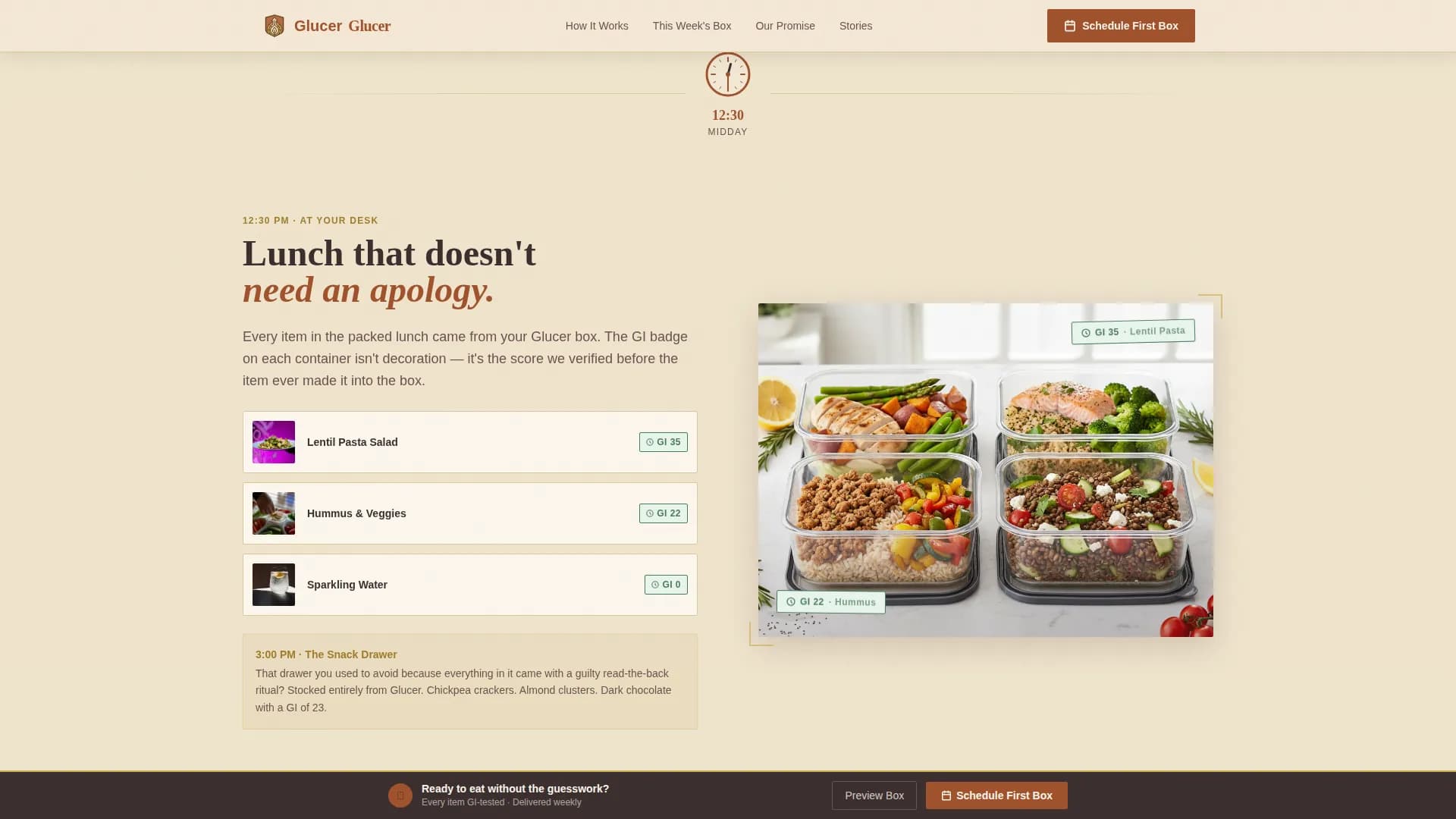 Glucer — Diabetic Grocery Delivery Landing Page Template