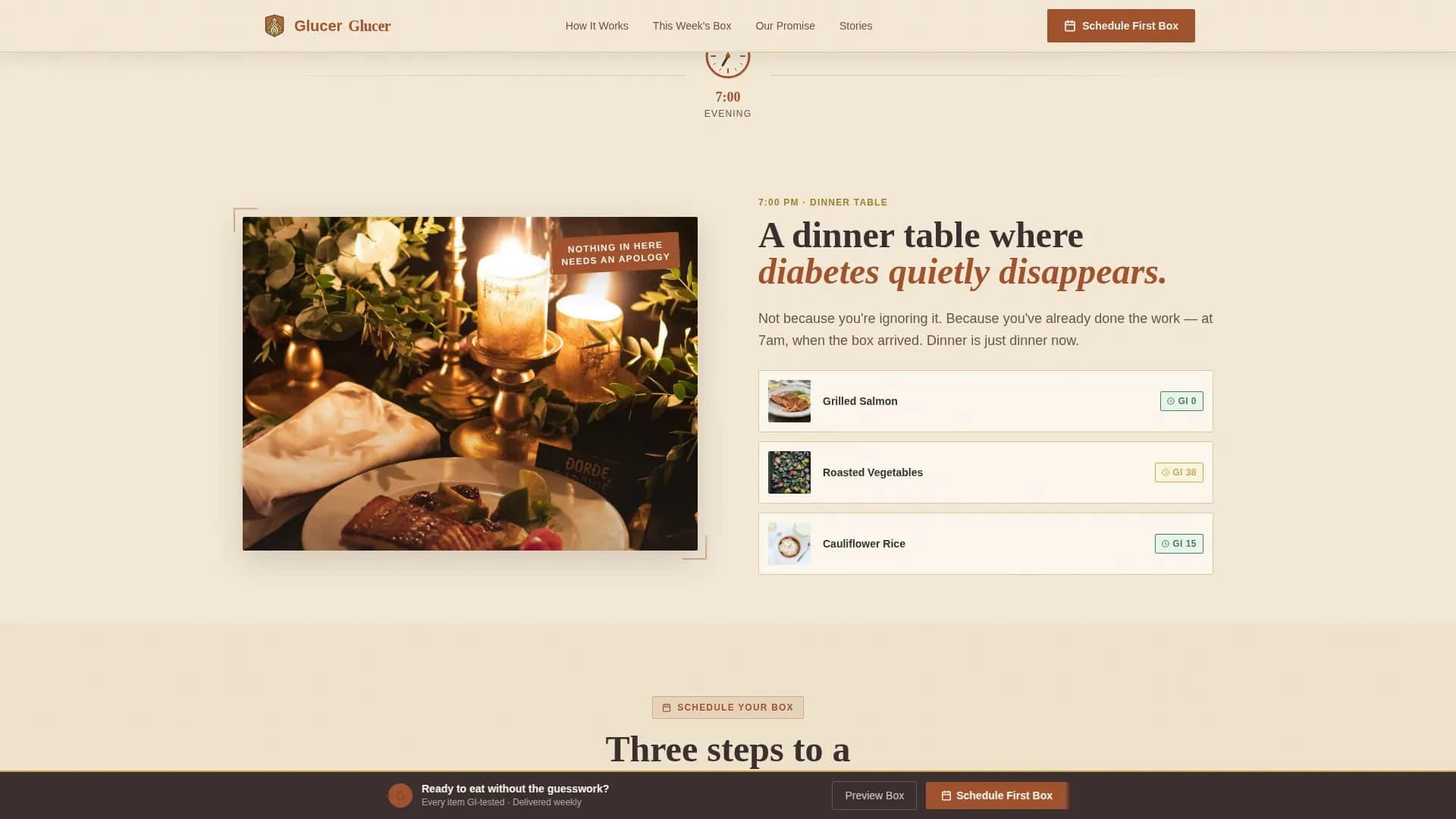 Glucer — Diabetic Grocery Delivery Landing Page Template