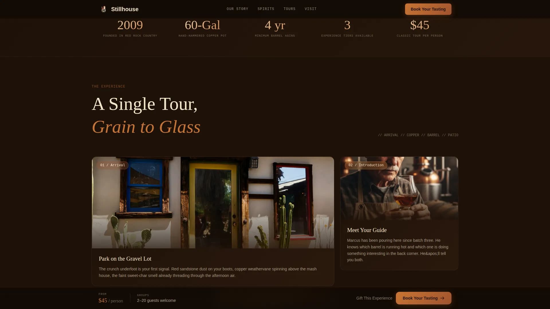 Distillery & Spirits Booking Website Template