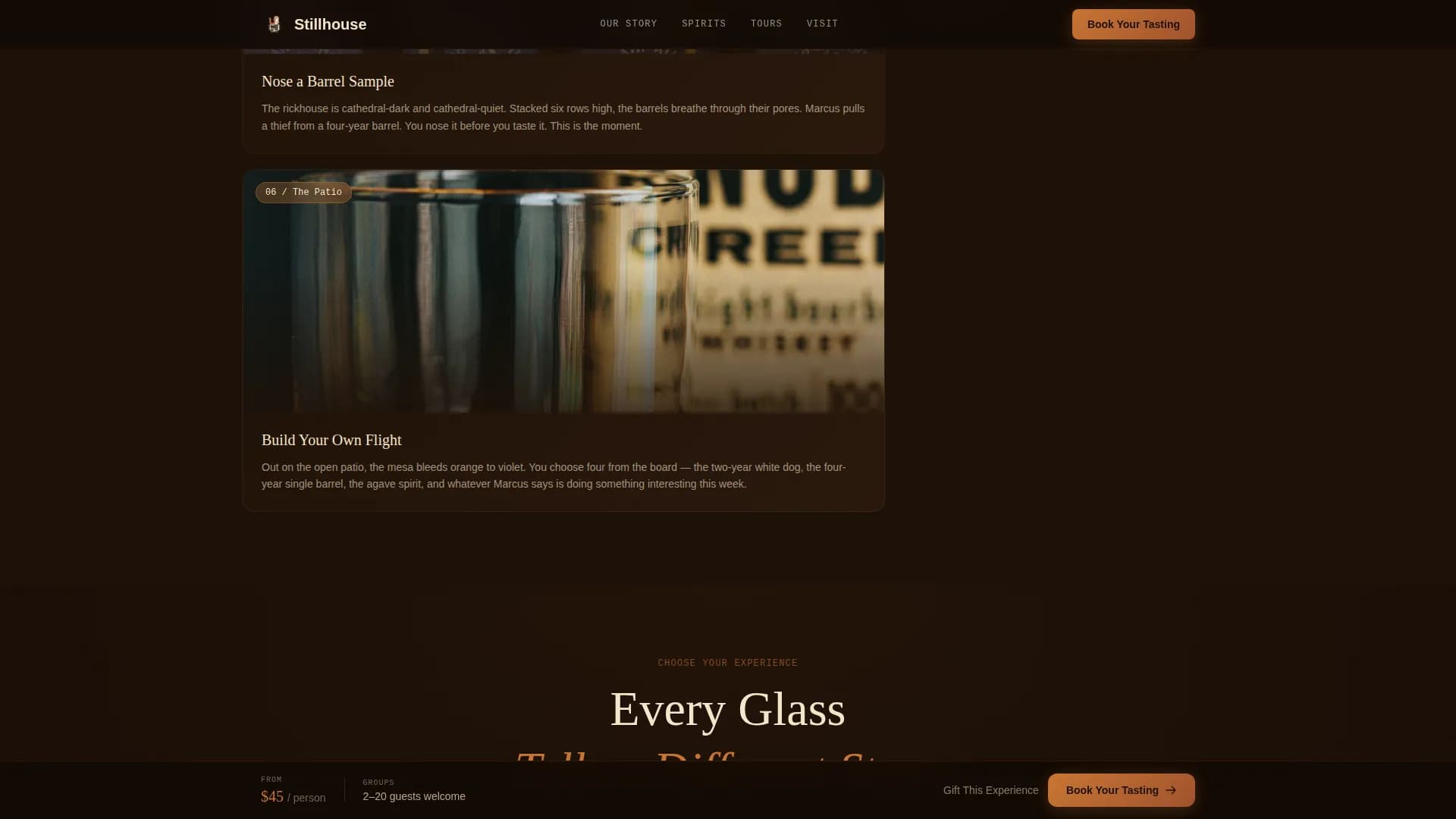 Distillery & Spirits Booking Website Template