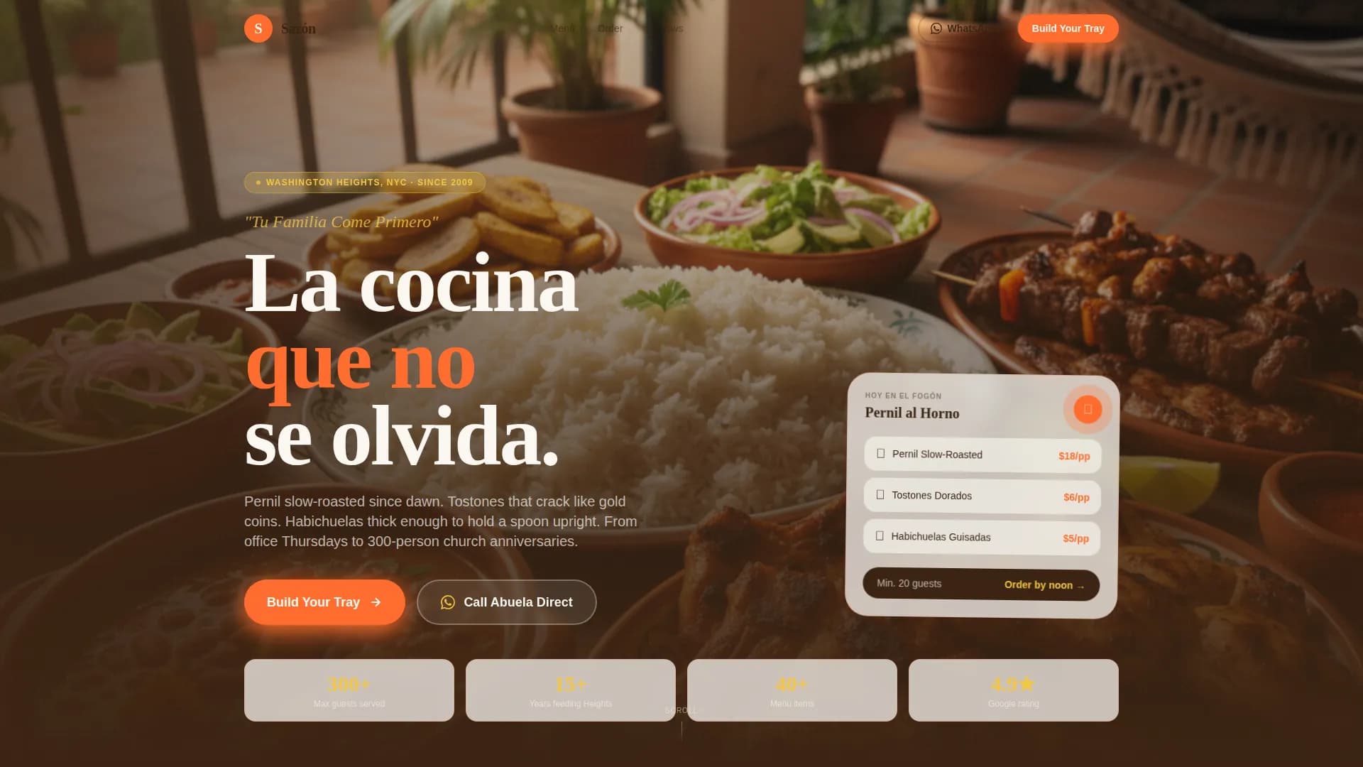 Sazn - Authentic Dominican Catering Landing Page Template