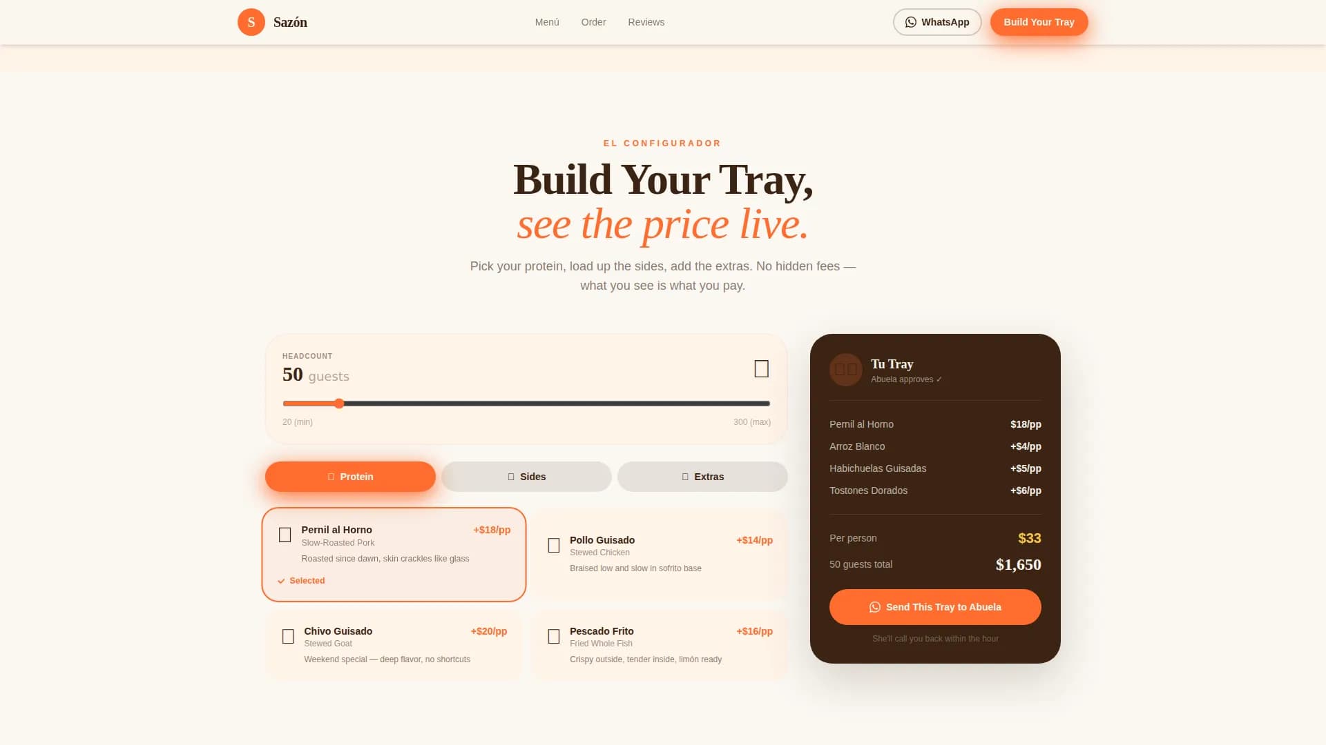 Sazn - Authentic Dominican Catering Landing Page Template