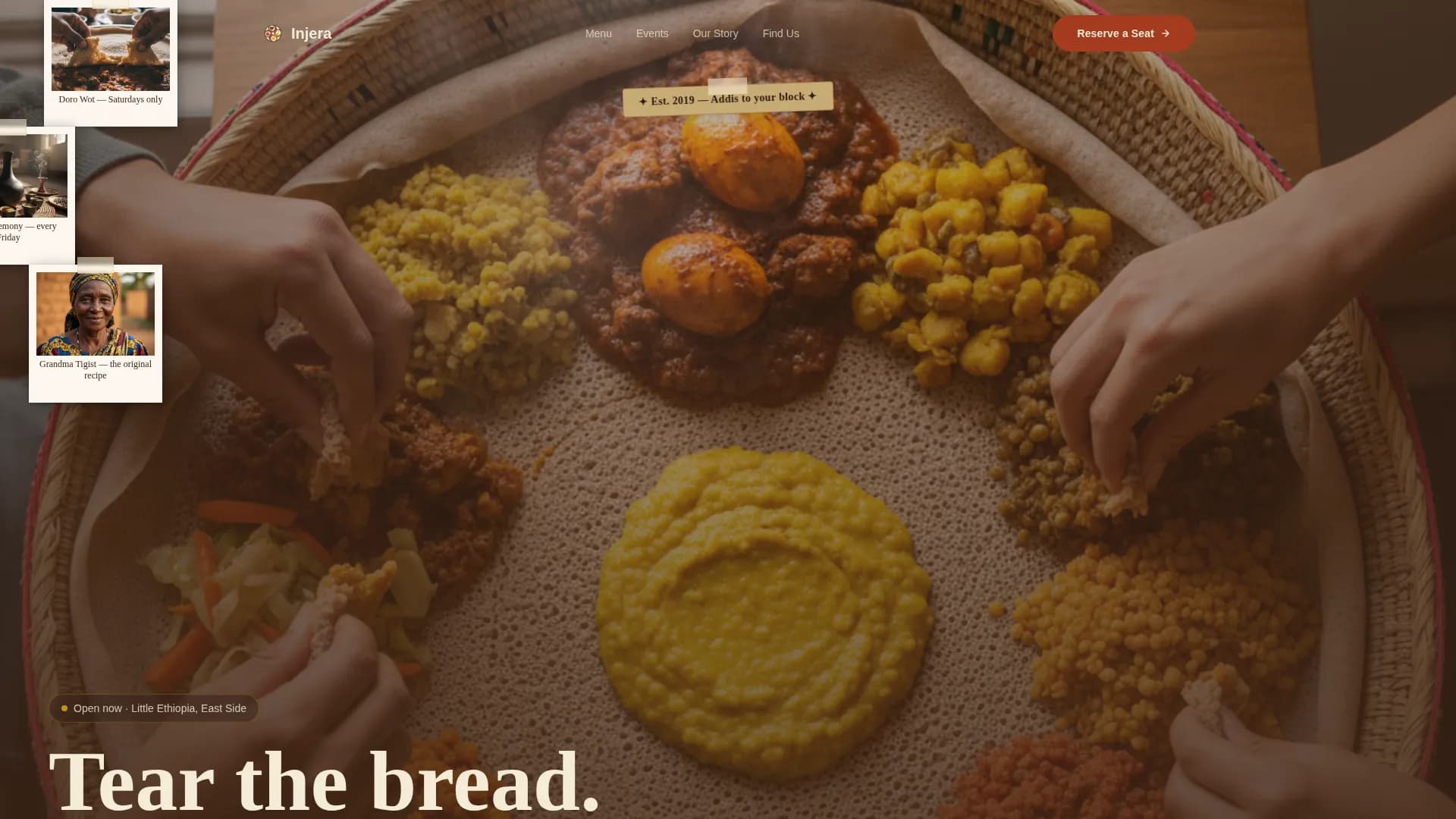 African Cuisine & Dining Portfolio Website Template