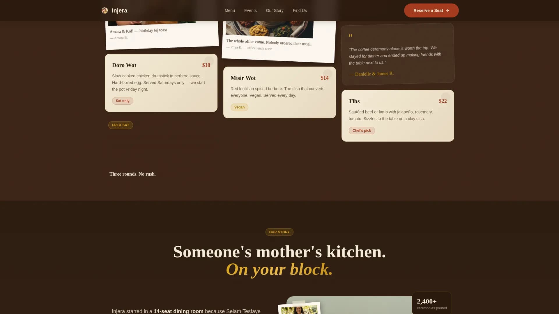 African Cuisine & Dining Portfolio Website Template