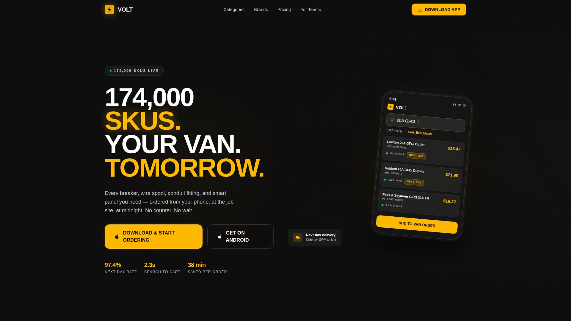 Volt — Energetic Electrical Contractor Landing Page Template