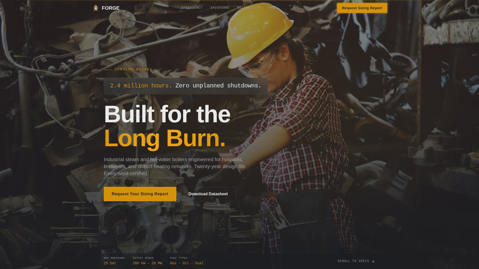 Forge - Highperformance Boiler Landing Page Template