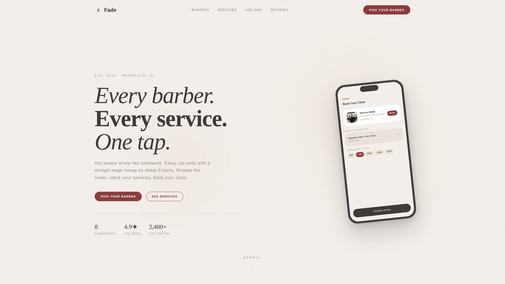 Full-Service Business Booking Website Template