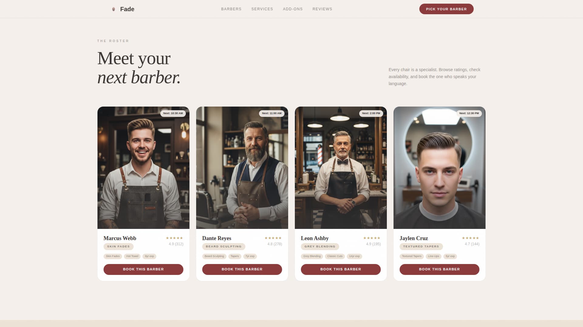 Full-Service Business Booking Website Template