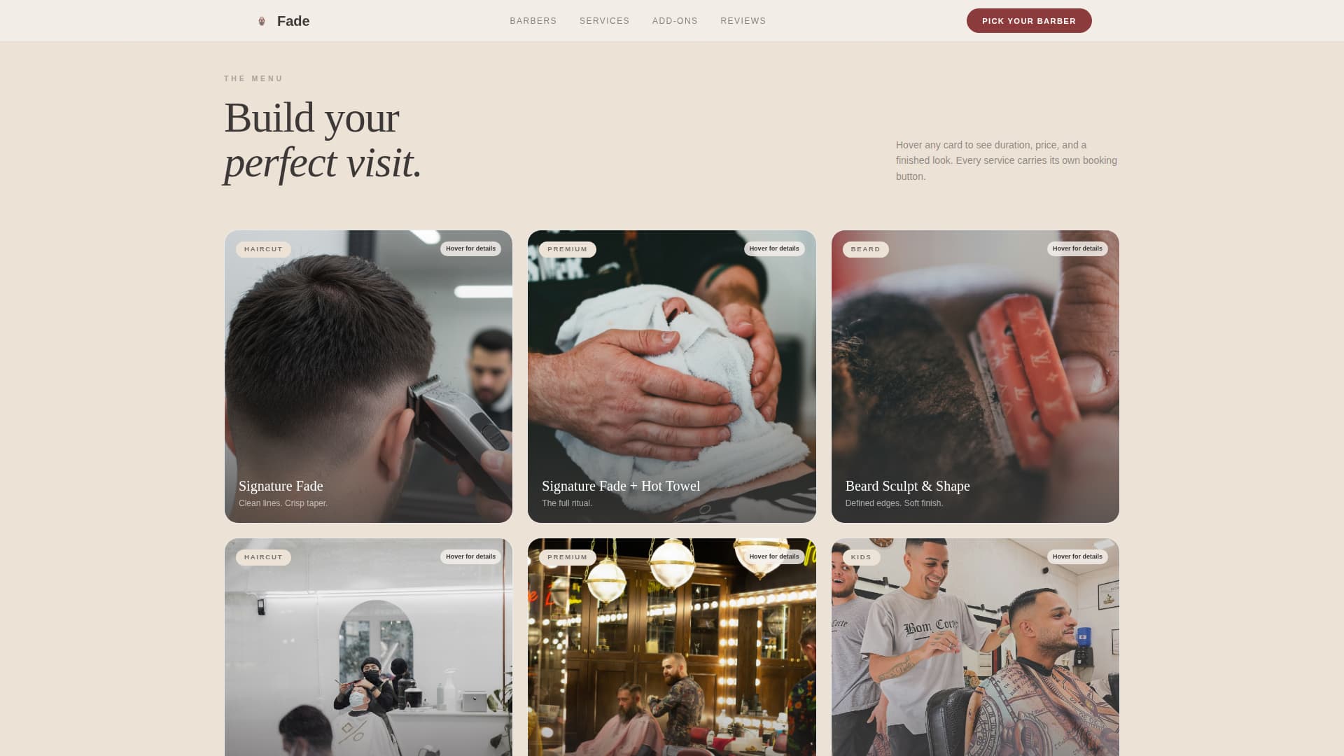 Full-Service Business Booking Website Template