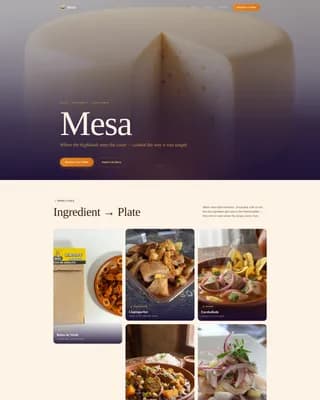 Mesa - Agrarian Ecuadorian Restaurant Landing Page Template