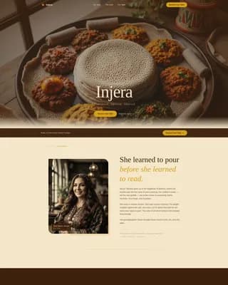 Injera — Ethiopian Dining Landing Page Template