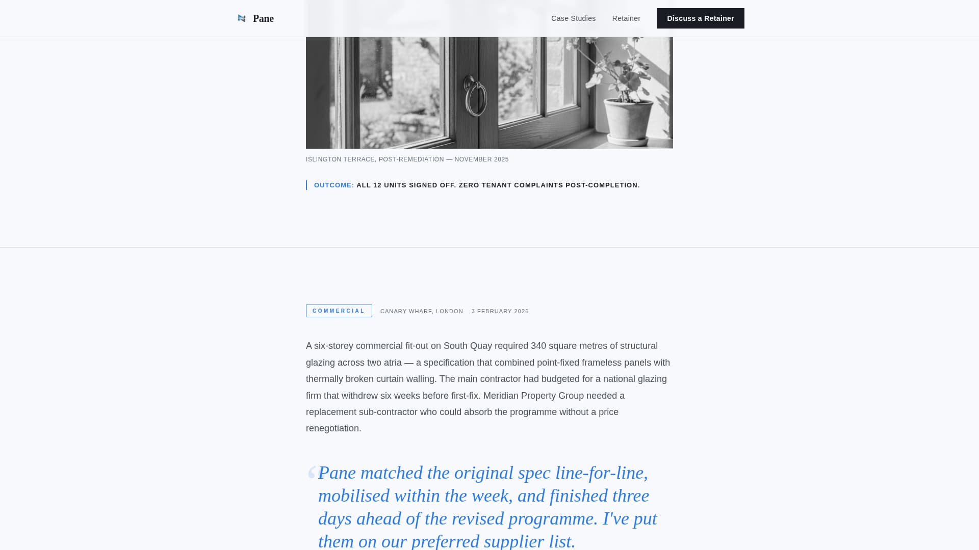 Glazier Reviews Website Template