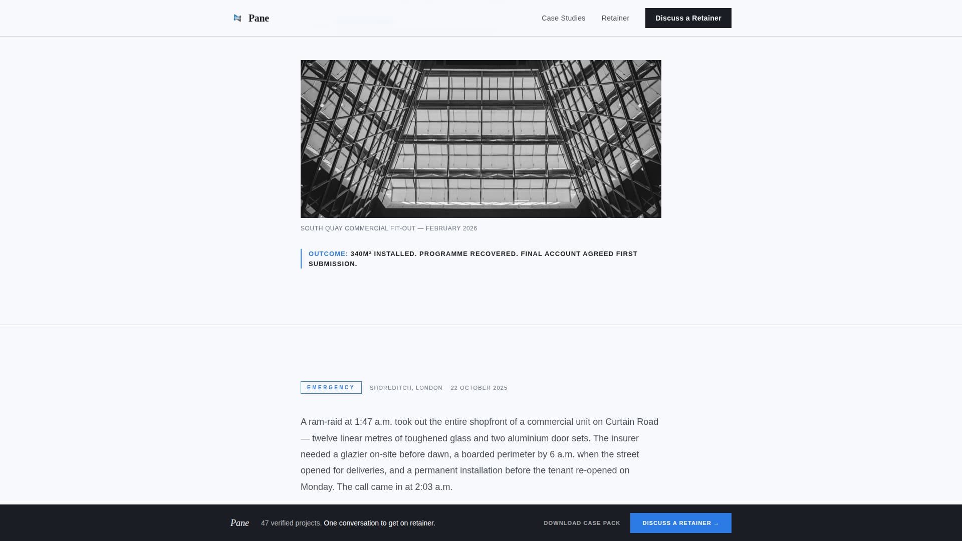 Glazier Reviews Website Template