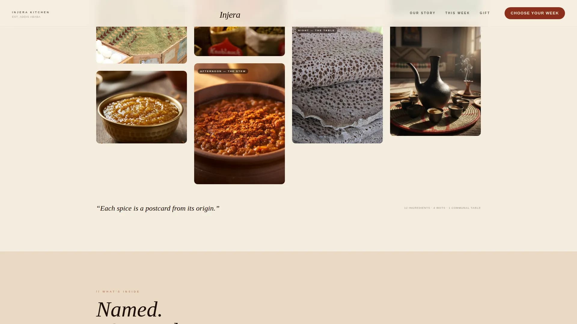 Injera — Authentic Ethiopian Catering Landing Page Template