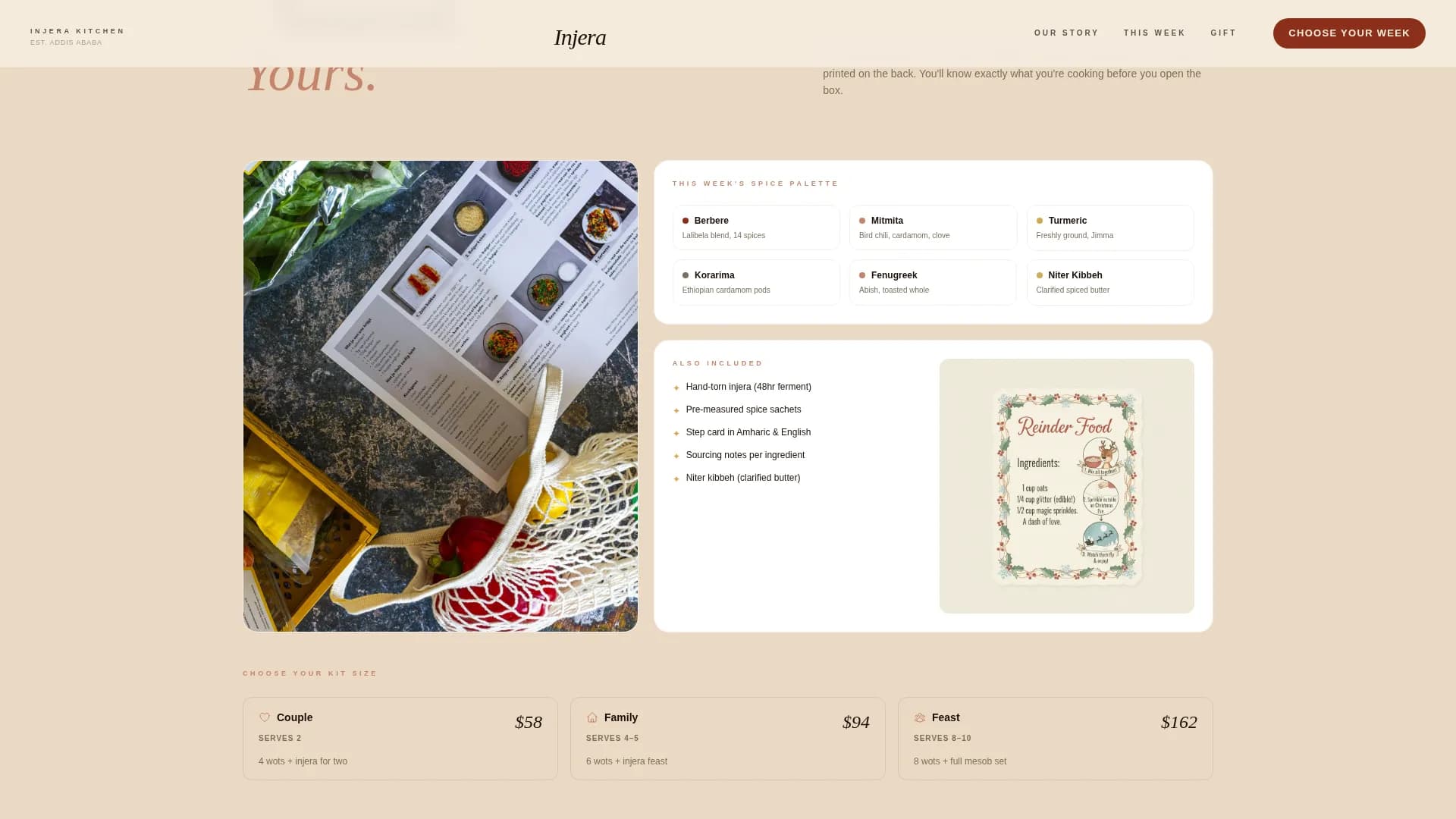 Injera — Authentic Ethiopian Catering Landing Page Template