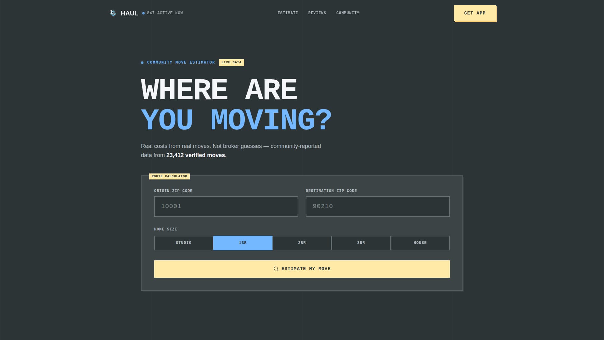 Moving Service Digital Presence Pricing Website Template