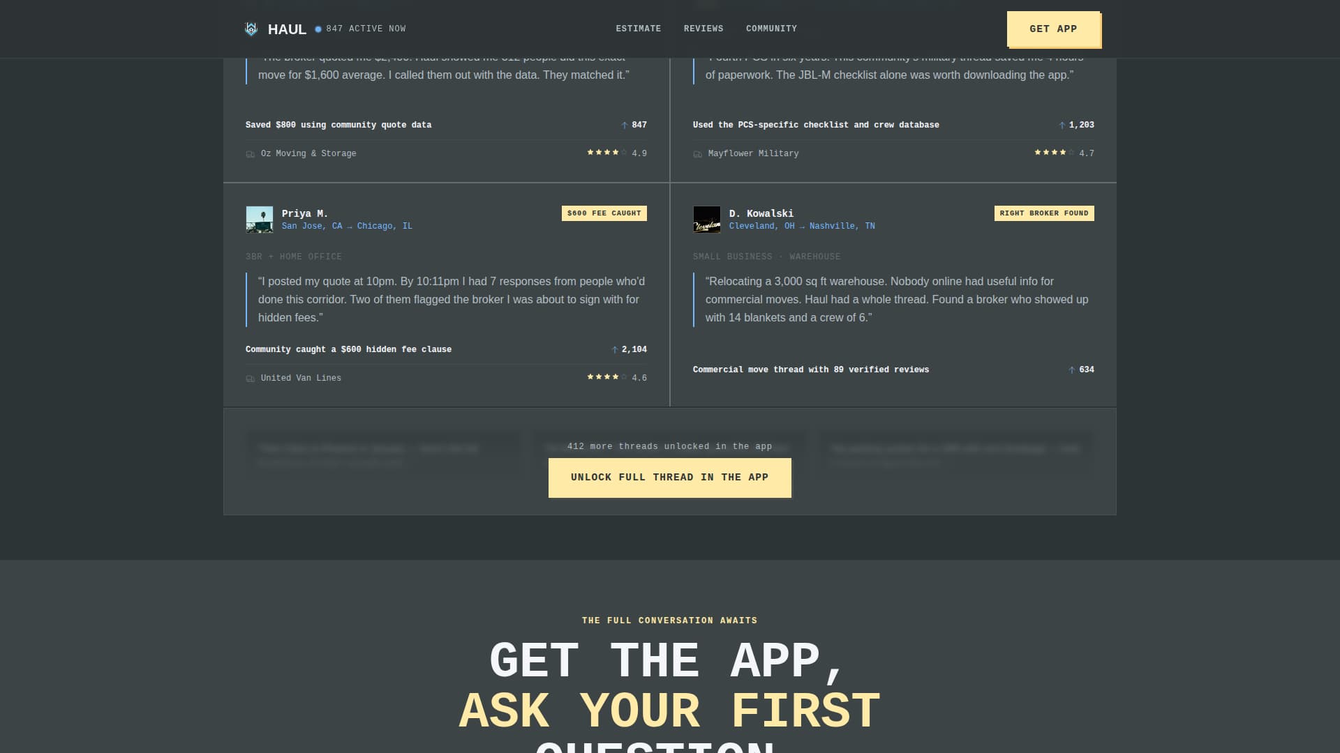 Moving Service Digital Presence Pricing Website Template