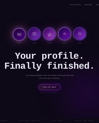 Highlight - Electrifying Instagram Landing Page Template