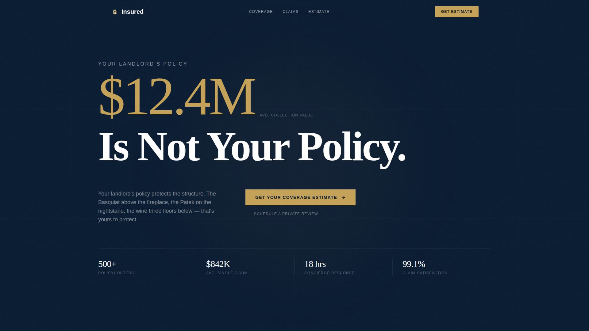 High Net Worth Individual Insurance Privacy Policy Website Template