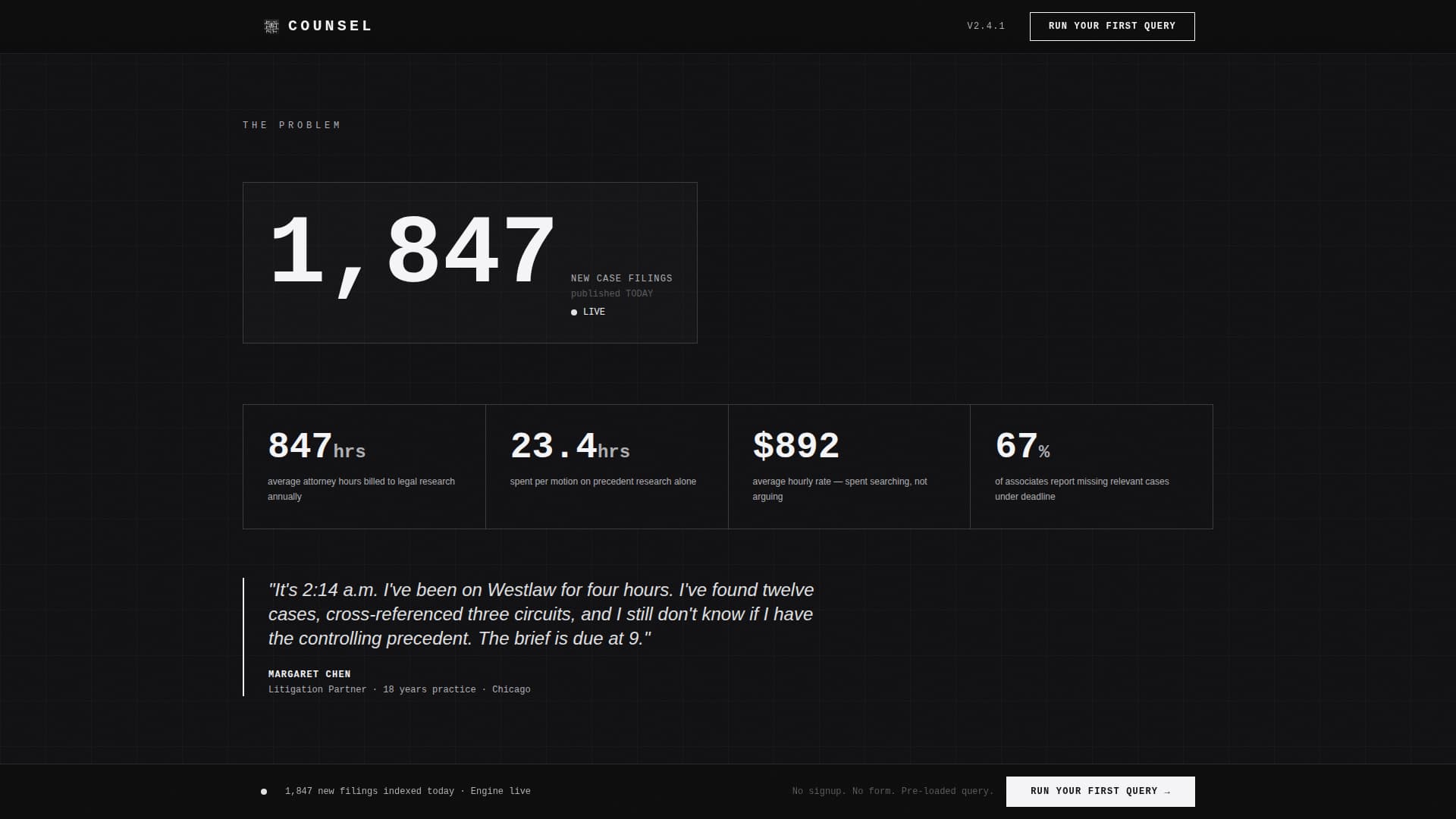 Counsel — Intelligent Legal Technology Landing Page Template