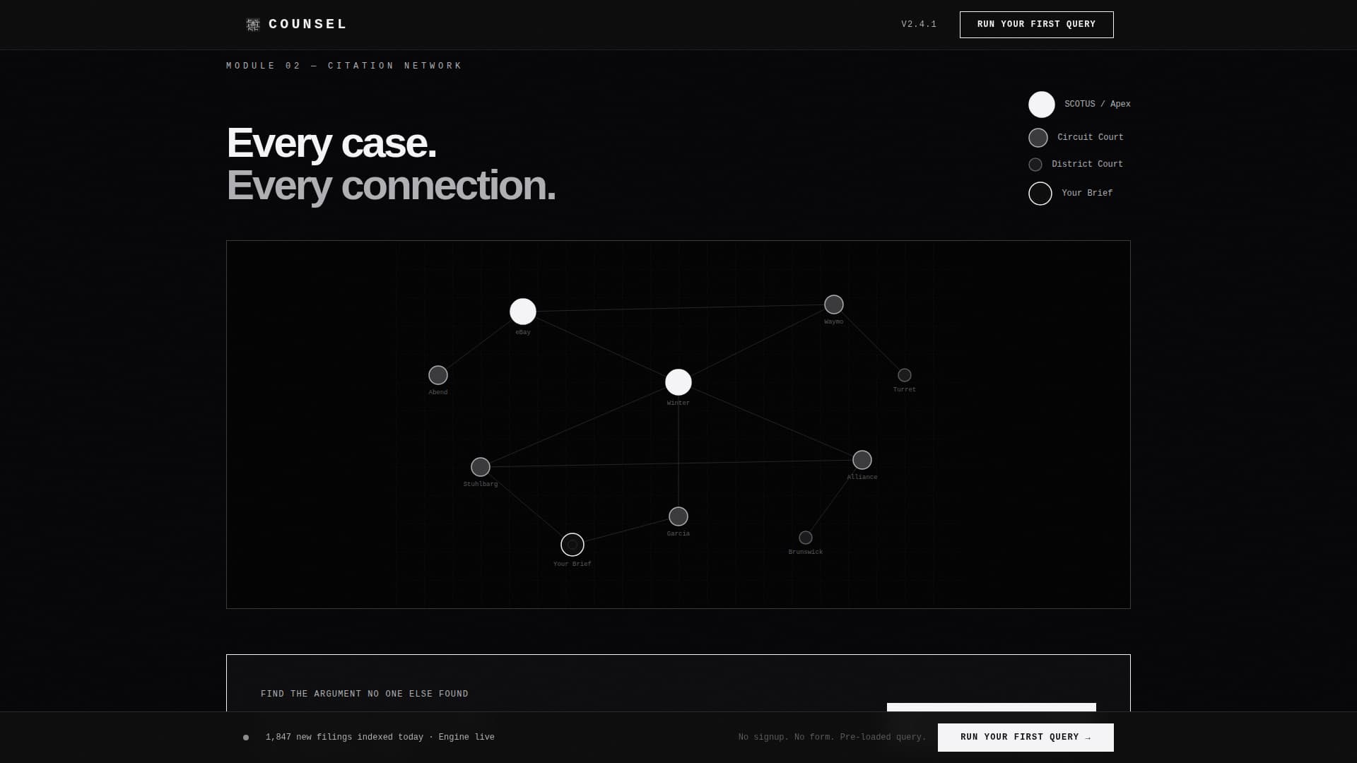 Counsel — Intelligent Legal Technology Landing Page Template