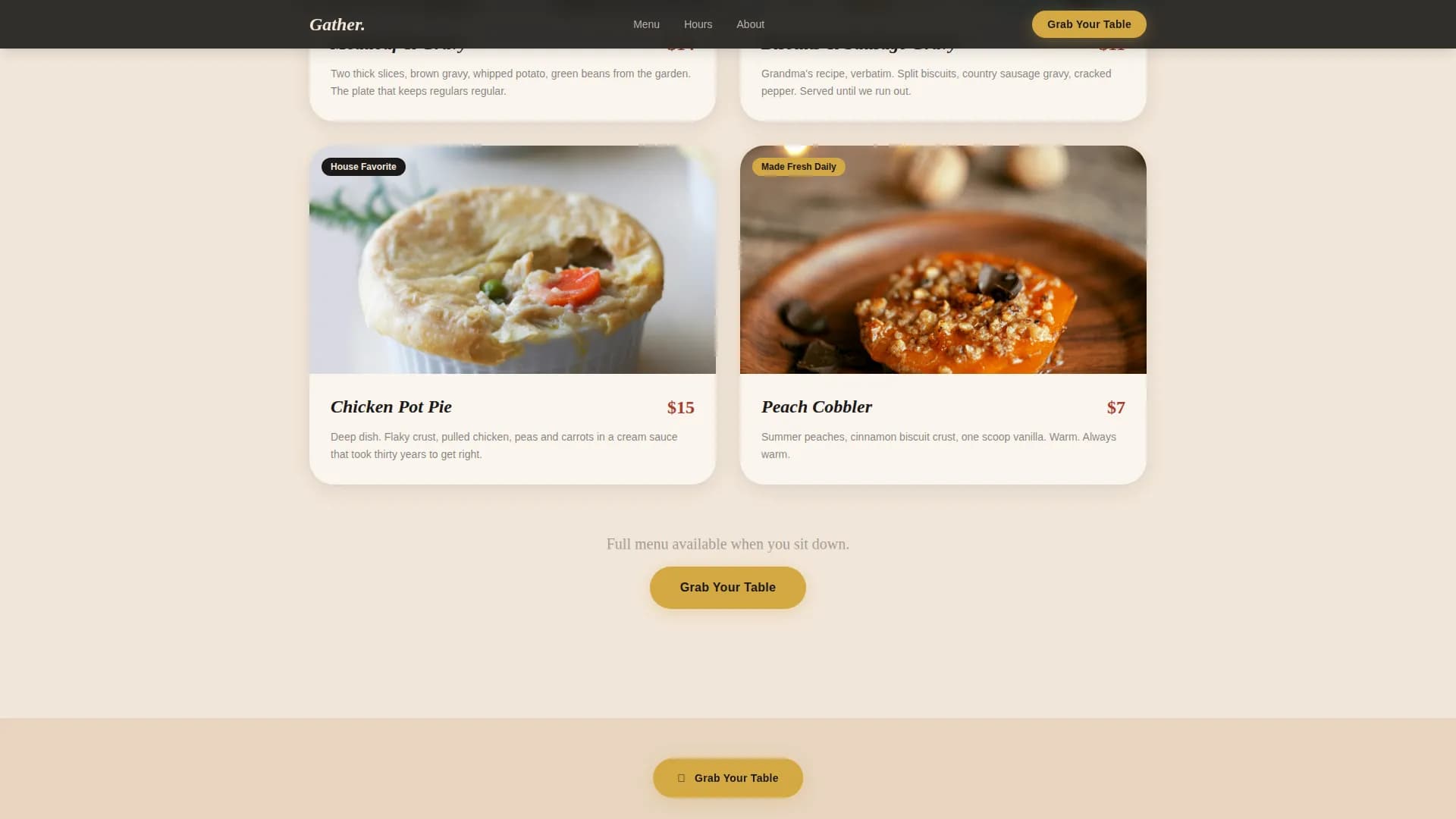 Restaurant & Dining Specialist Professional Website Template