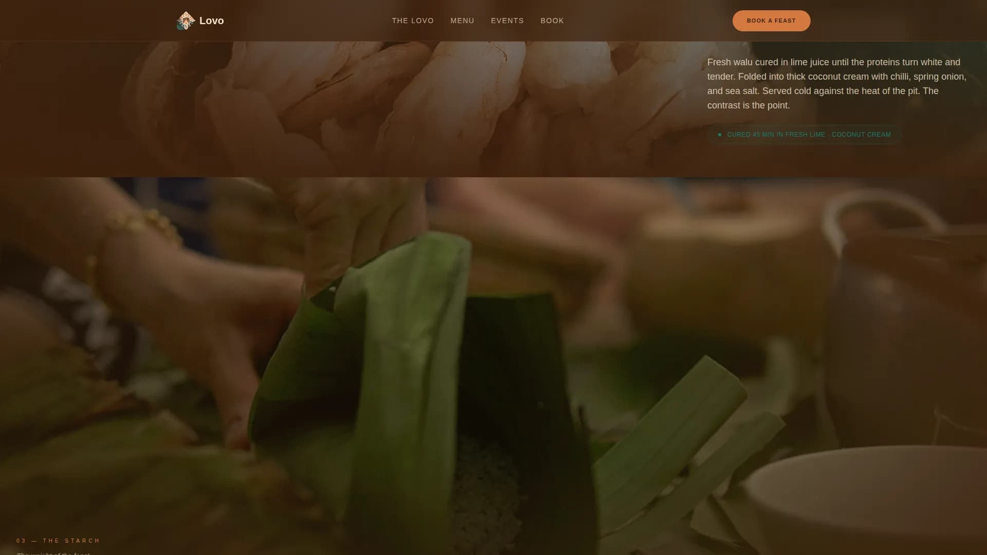 Fijian Cuisine Booking Website Template