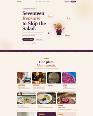 Indian Street Food & Regional Cuisine Booking Website Template